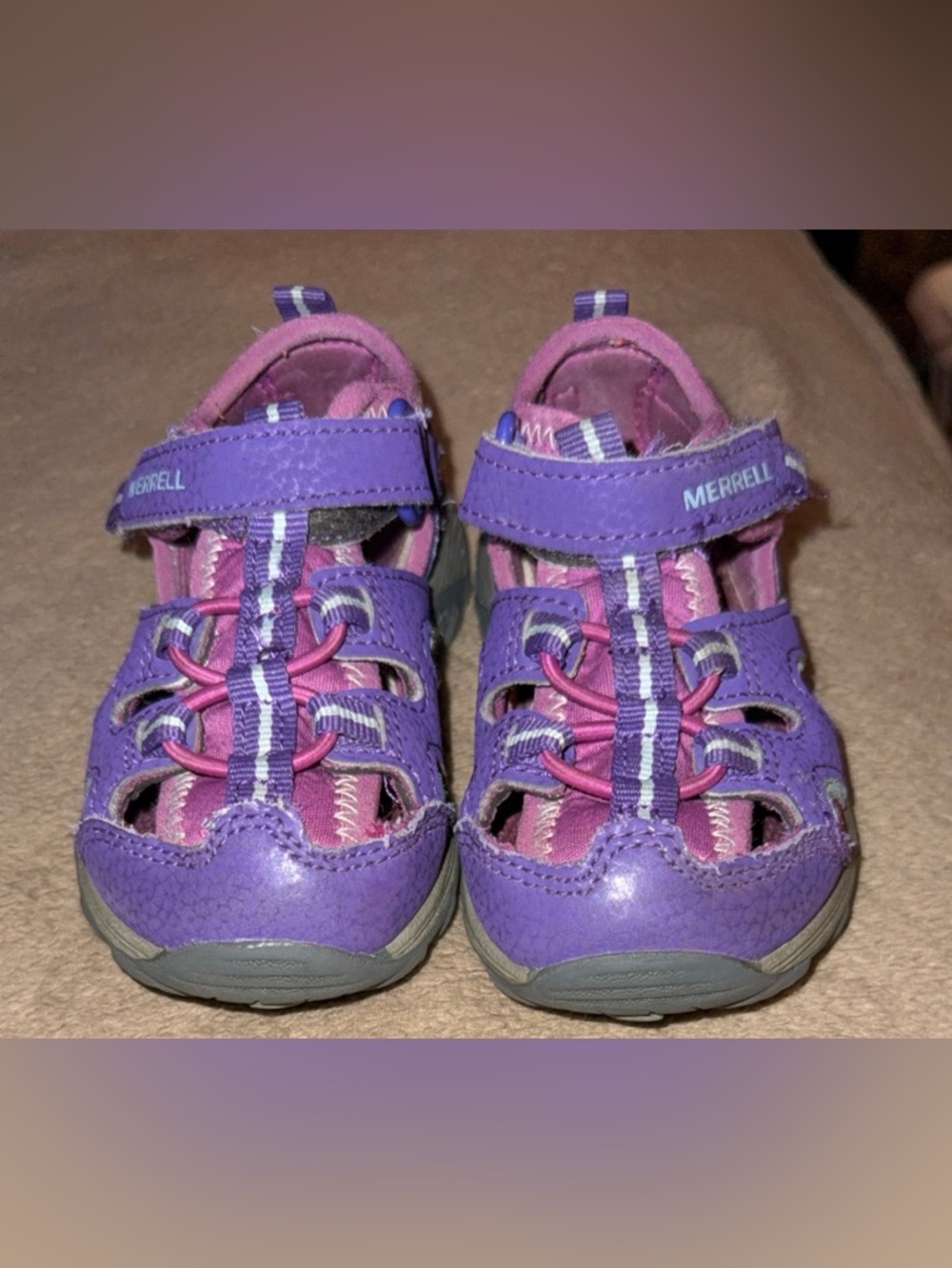 Merrell Kids Purple and Pink Closed-Toe Sport Sandals